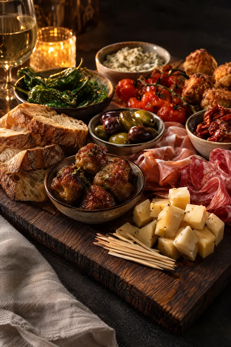 Kantoorborrel met hapjes voor een personeelsfeest.